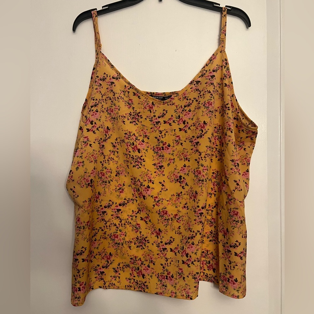 Orange Floral Tank Top